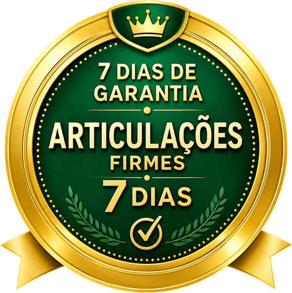 Selo de garantia: 7 dias de garantia — Articulações Firmes